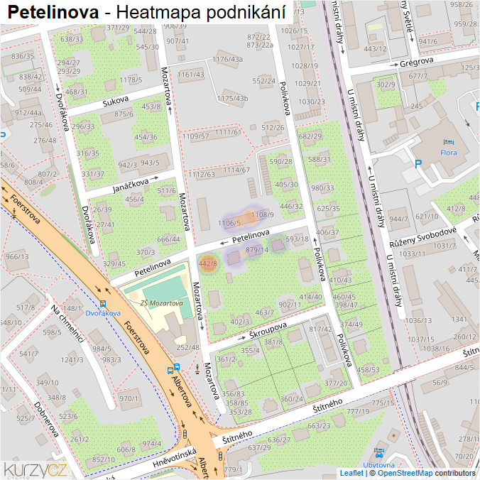 Mapa Petelinova - Firmy v ulici.