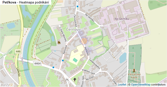 Petřkova - mapa podnikání