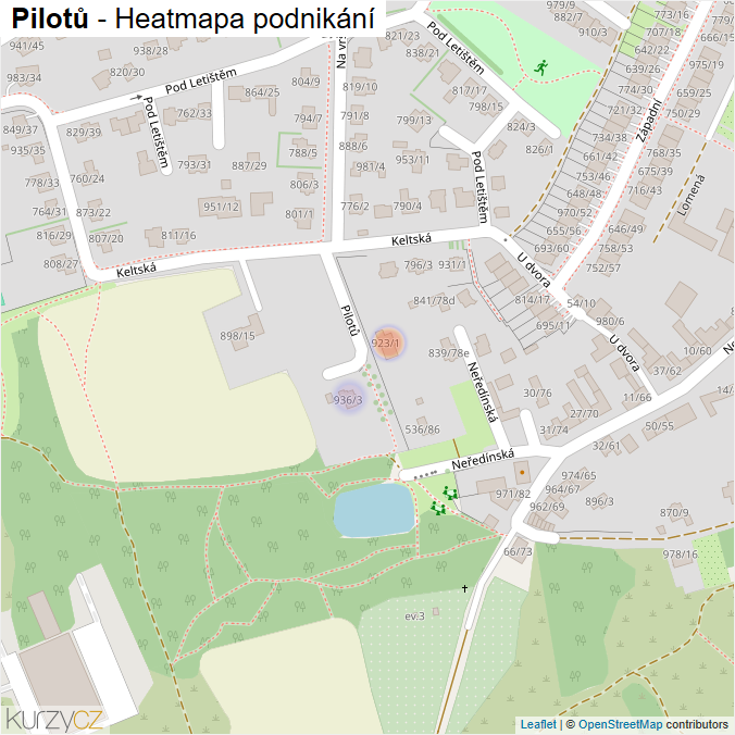 Mapa Pilotů - Firmy v ulici.