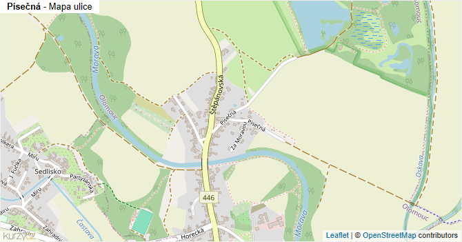 Písečná - mapa ulice