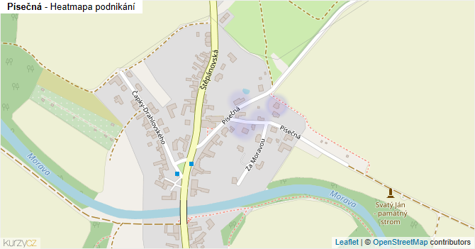 Písečná - mapa podnikání