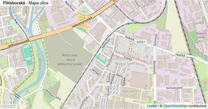Pittsburská - mapa ulice