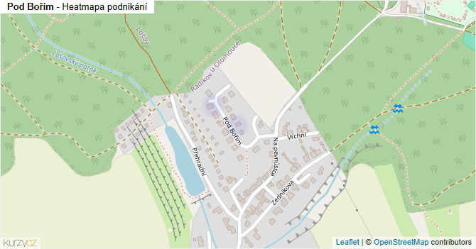 Pod Bořím - mapa podnikání