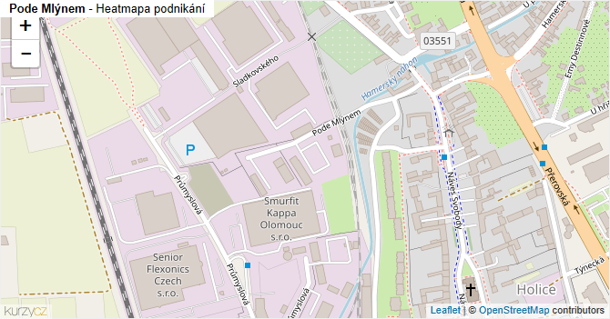 Pode Mlýnem - mapa podnikání