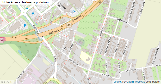 Poláčkova - mapa podnikání