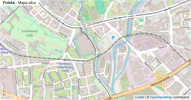 Polská - mapa ulice