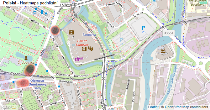 Polská - mapa podnikání