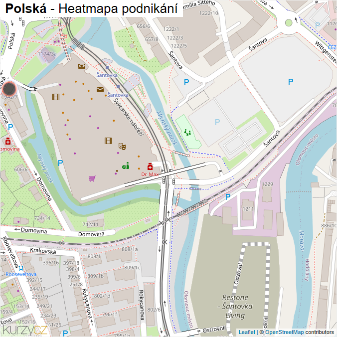 Mapa Polská - Firmy v ulici.