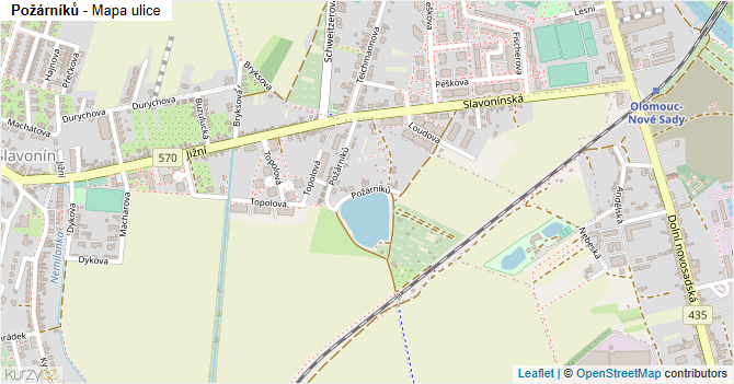 Požárníků - mapa ulice
