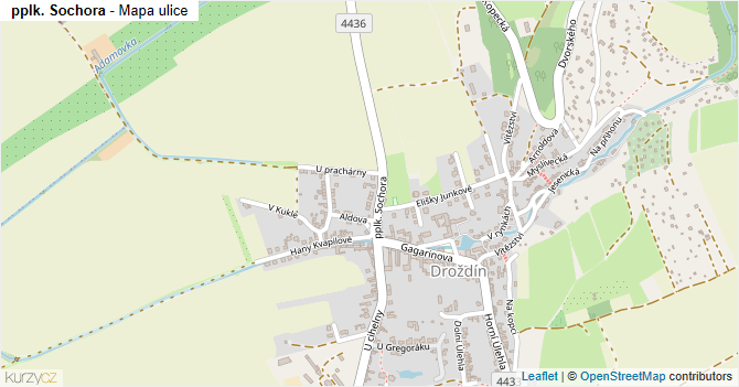 pplk. Sochora - mapa ulice