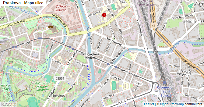 Praskova - mapa ulice