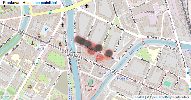 Praskova - mapa podnikání