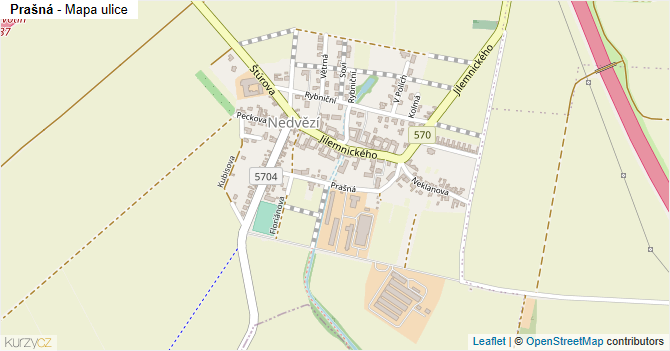 Prašná - mapa ulice
