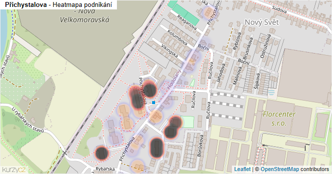 Přichystalova - mapa podnikání