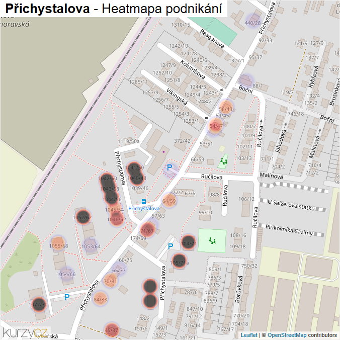 Mapa Přichystalova - Firmy v ulici.
