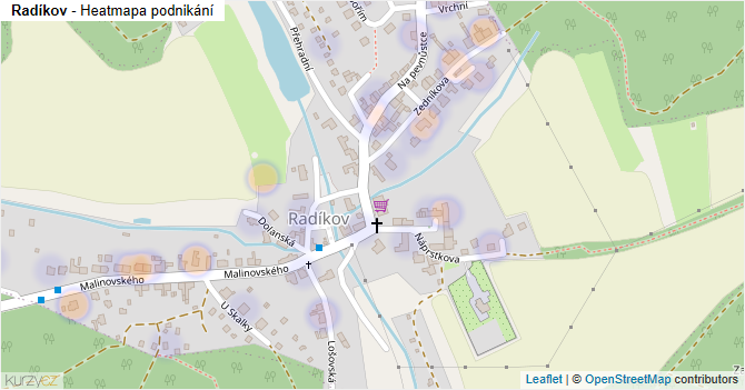 Radíkov - mapa podnikání