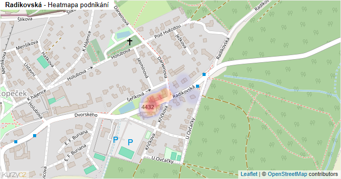 Radíkovská - mapa podnikání