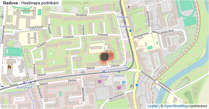 Radova - mapa podnikání