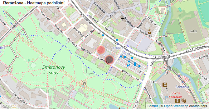 Remešova - mapa podnikání