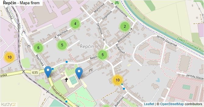 Řepčín - mapa firem