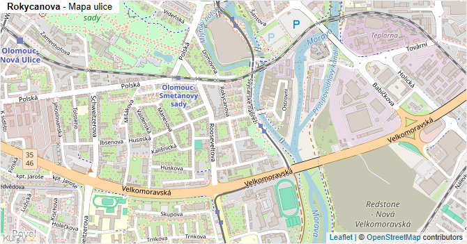Rokycanova - mapa ulice
