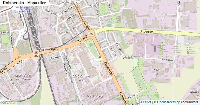 Rolsberská - mapa ulice