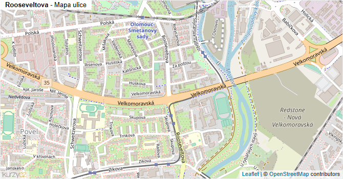 Rooseveltova - mapa ulice