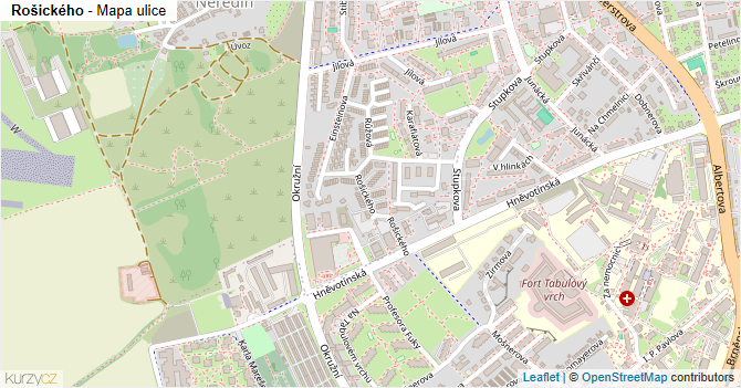 Rošického - mapa ulice