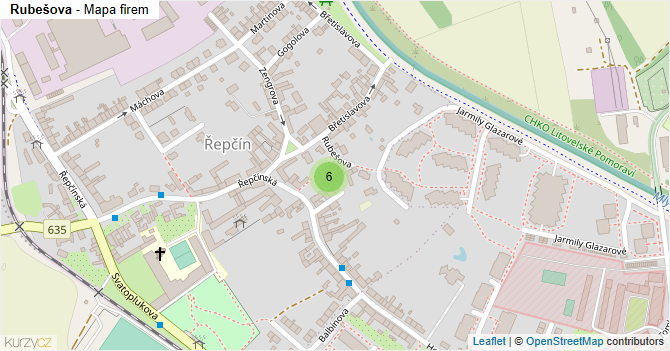Rubešova - mapa firem