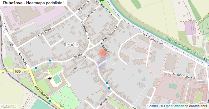 Rubešova - mapa podnikání