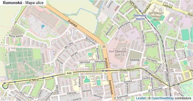 Rumunská - mapa ulice