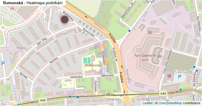 Rumunská - mapa podnikání