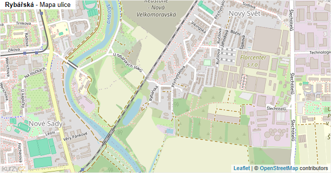 Rybářská - mapa ulice