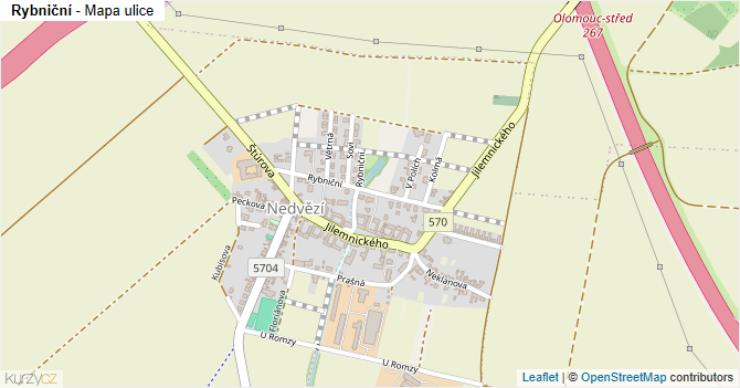 Rybniční - mapa ulice