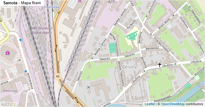 Samota - mapa firem