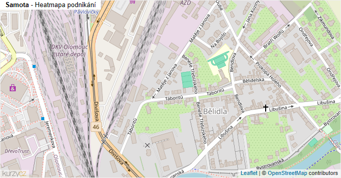 Samota - mapa podnikání