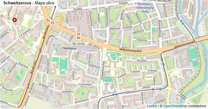 Schweitzerova - mapa ulice