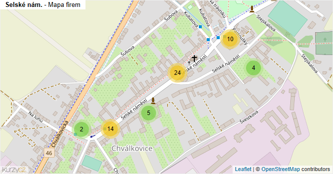 Selské nám. - mapa firem