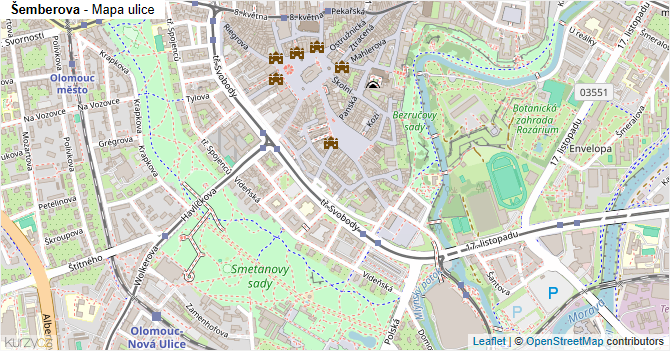 Šemberova - mapa ulice