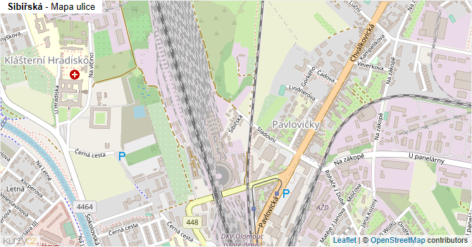 Sibiřská - mapa ulice