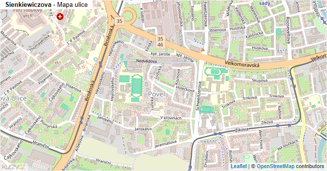 Sienkiewiczova - mapa ulice