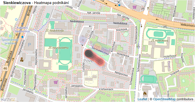 Sienkiewiczova - mapa podnikání