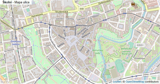 Školní - mapa ulice