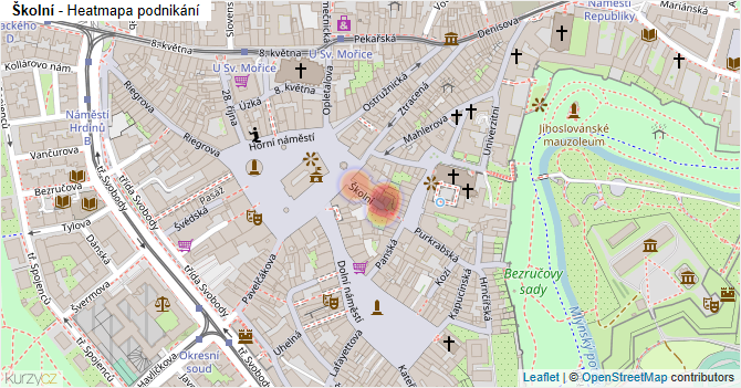 Školní - mapa podnikání