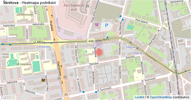 Škrétova - mapa podnikání