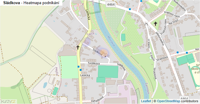 Sládkova - mapa podnikání