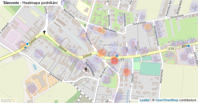 Slavonín - mapa podnikání