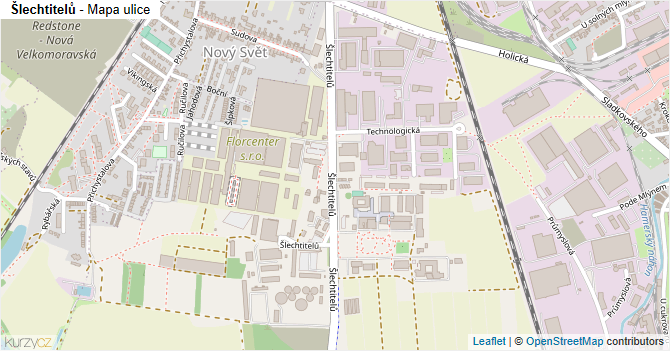 Šlechtitelů - mapa ulice