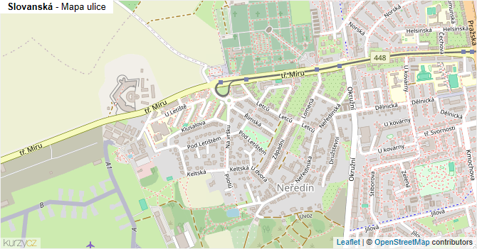 Slovanská - mapa ulice