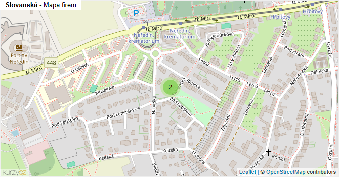 Slovanská - mapa firem